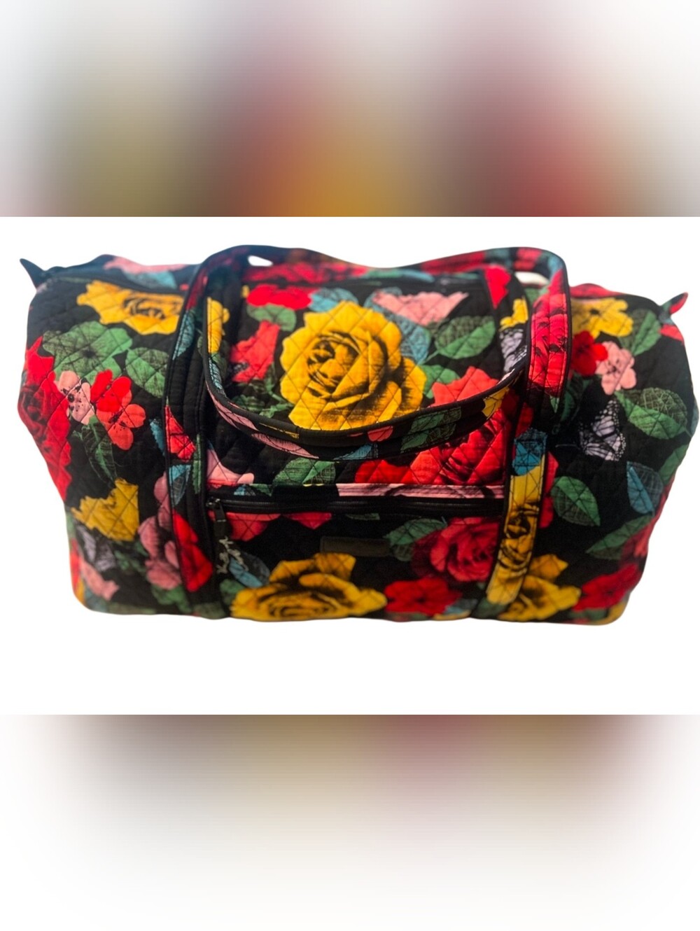 Vera Bradley Rose Deluxe Havana Rose Duffle Bag
